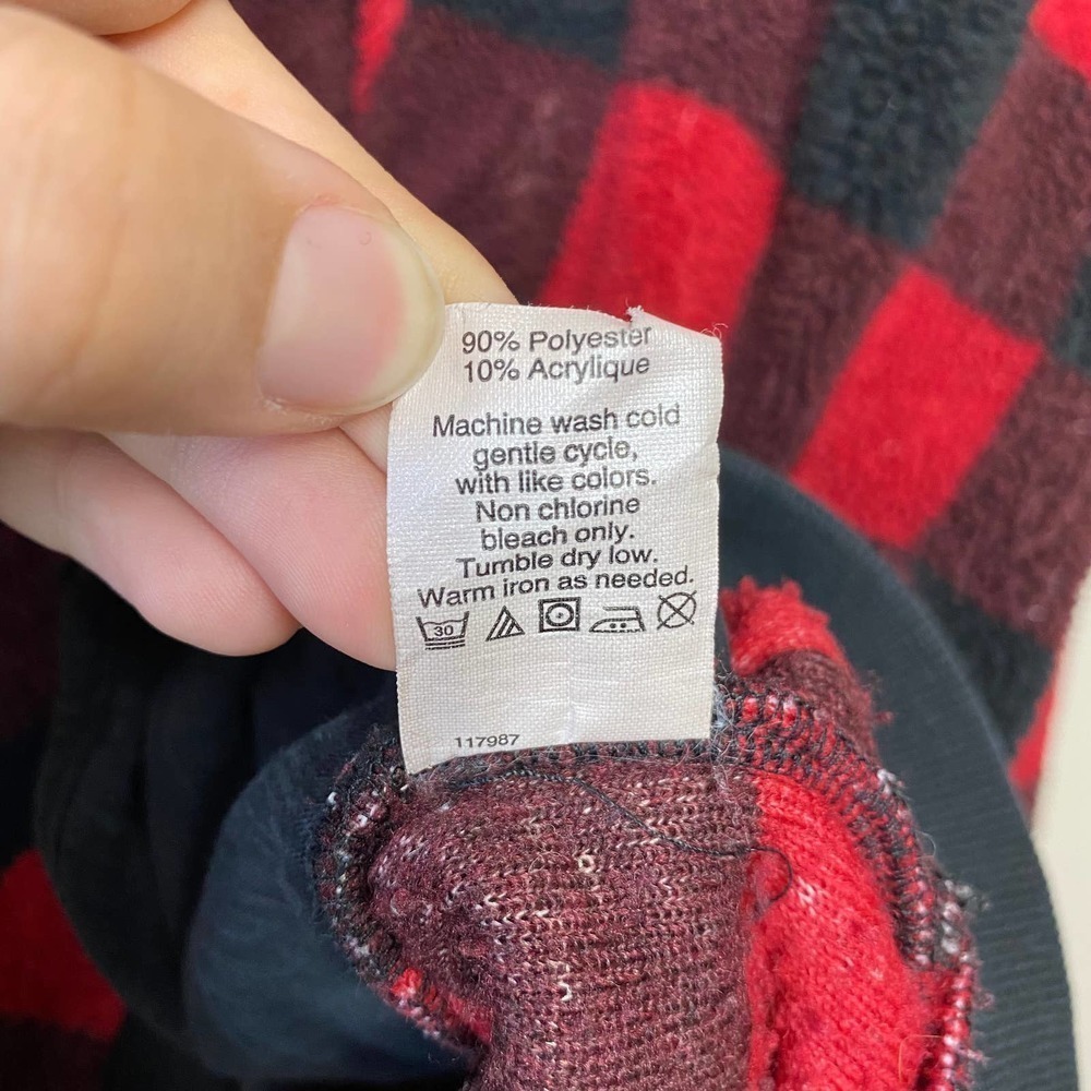 J.CREW Sweater Pullover Buffalo Plaid Check Fleece Shearling Sherpa Snap Size M - Picture 11 of 11
